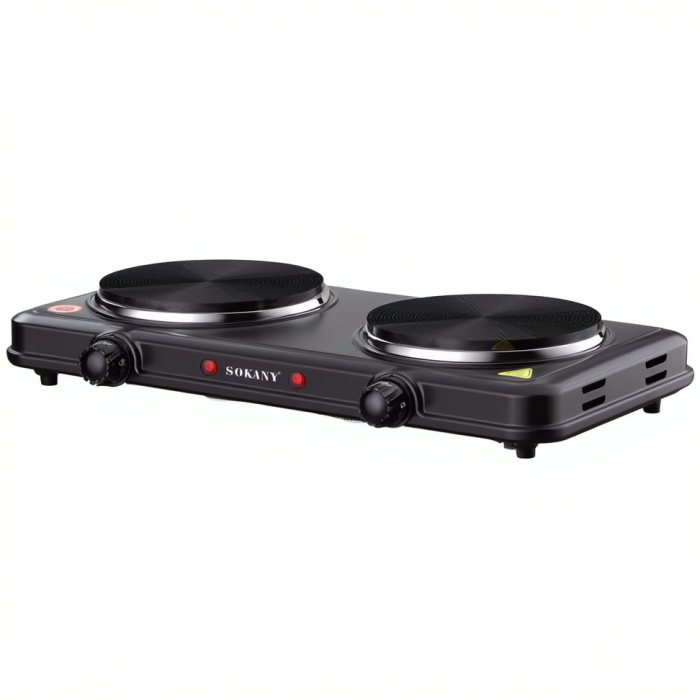 Електроплита двоконфоркова Sokany настільна плита 2000 Вт електрична плитка портативна для дому дачі SK-5107 (SK-5107) - зображення 1