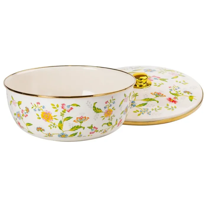 Эмалированная миска с крышкой 5,5 л Большая кухонная миска (HP-2-113) - изображение 2