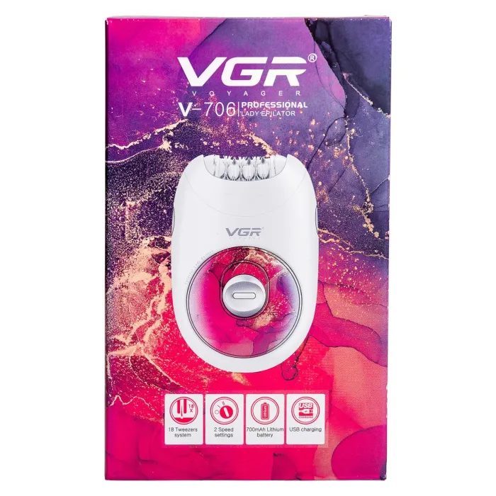 Епілятор жіночий електричний VGR 2 швидкості HPV706P (HPV706P) - зображення 7
