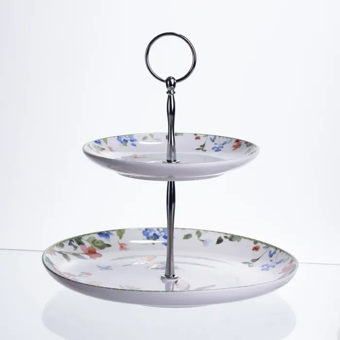 Етажерка Garden Rabbits порцелянова для фруктів та десертів 23*24 см HP-7323-6 (HP-7323-6) - зображення 1