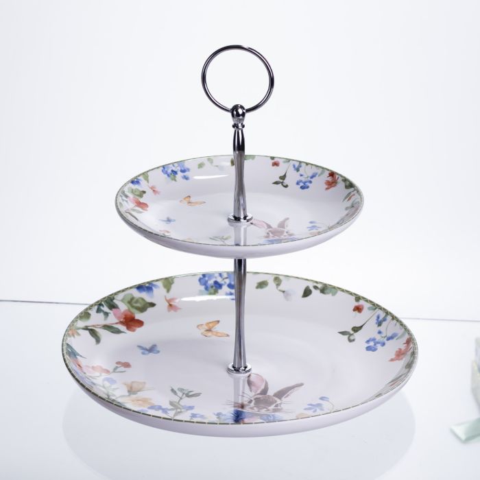 Етажерка Garden Rabbits порцелянова для фруктів та десертів 23*24 см HP-7323-6 (HP-7323-6) - зображення 3