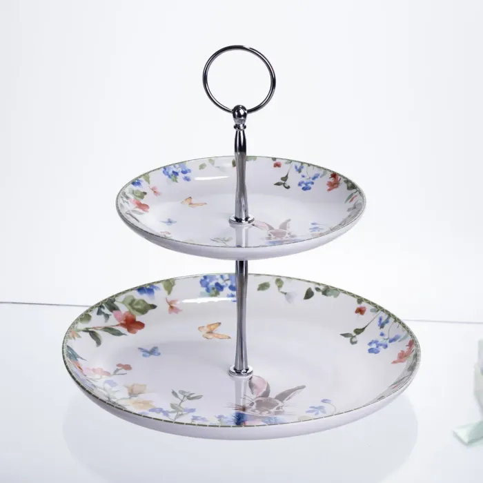 Етажерка Garden Rabbits порцелянова для фруктів та десертів 23*24 см HP-7323-6 (HP-7323-6) - зображення 3