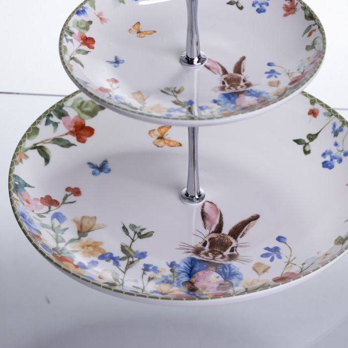 Етажерка Garden Rabbits порцелянова для фруктів та десертів 23*24 см HP-7323-6 (HP-7323-6) - зображення 4