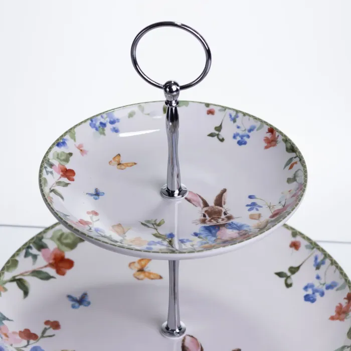 Етажерка Garden Rabbits порцелянова для фруктів та десертів 23*24 см HP-7323-6 (HP-7323-6) - зображення 5