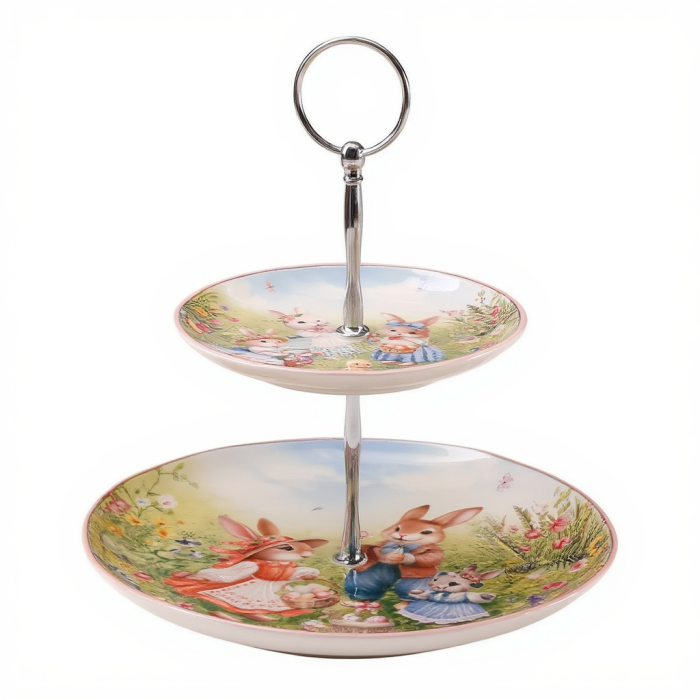 Етажерка Rabbit Family порцелянова для фруктів та десертів 23*24 HP-7323-11 (HP-7323-11) - зображення 1