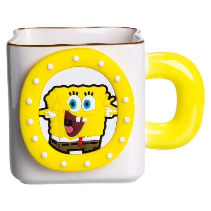 Порцелянова чашка "Губка Боб" з магнітним декором 500 мл, Кружка дитяча чашка із порцеляни на подарунок FM-12Y (FM-12Y) - зображення 2