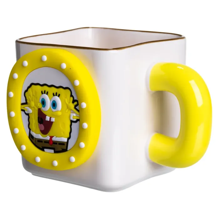 Порцелянова чашка "Губка Боб" з магнітним декором 500 мл, Кружка дитяча чашка із порцеляни на подарунок FM-12Y (FM-12Y) - зображення 4