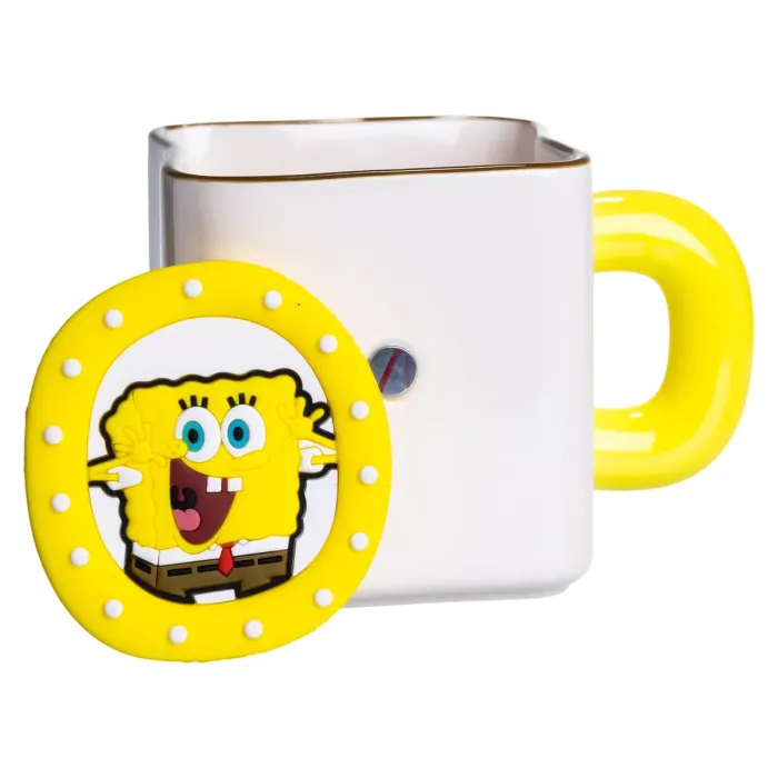 Порцелянова чашка "Губка Боб" з магнітним декором 500 мл, Кружка дитяча чашка із порцеляни на подарунок FM-12Y (FM-12Y) - зображення 5
