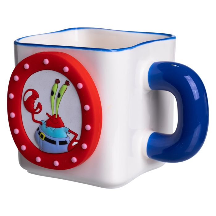 Порцелянова чашка "Містер Крабс" з магнітним декором 500 мл, Кружка дитяча чашка із порцеляни на подарунок FM-12BL (FM-12BL) - зображення 3
