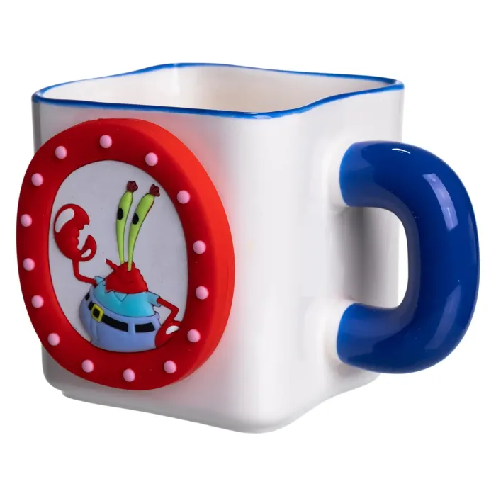 Порцелянова чашка "Містер Крабс" з магнітним декором 500 мл, Кружка дитяча чашка із порцеляни на подарунок FM-12BL (FM-12BL) - зображення 3