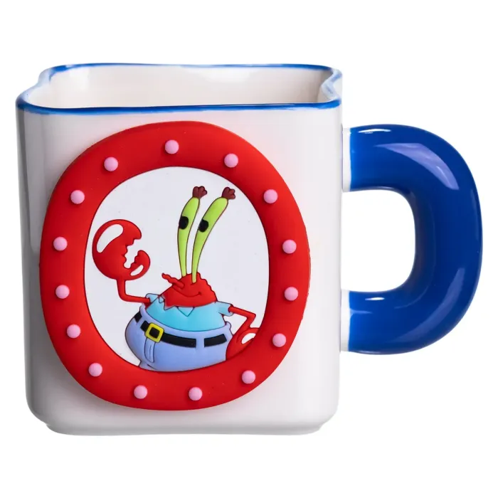Порцелянова чашка "Містер Крабс" з магнітним декором 500 мл, Кружка дитяча чашка із порцеляни на подарунок FM-12BL (FM-12BL) - зображення 5