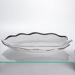 Порцелянова менажниця «Листок» з чорним обідком 2 секції 35,5 см ML6046 (ML6046)