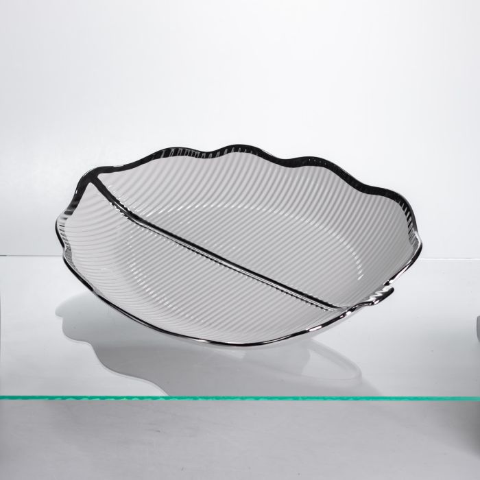 Порцелянова менажниця «Листок» з чорним обідком 2 секції 35,5 см ML6046 (ML6046) - изображение 4