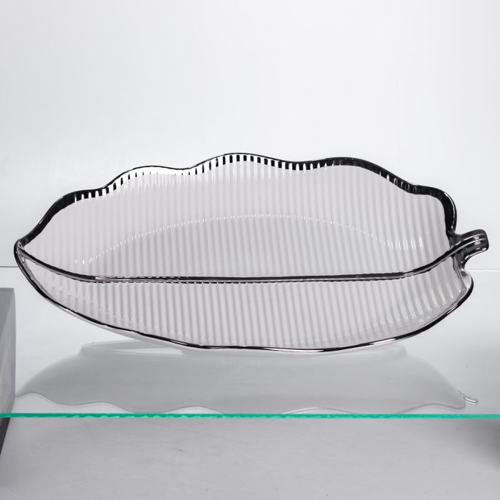 Порцелянова менажниця «Листок» з чорним обідком 2 секції 35,5 см ML6046 (ML6046) - изображение 5