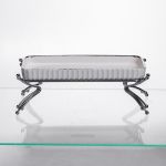 Порцелянове блюдо для сервірування на металевій підставці 37×18×5 (см) блюдо для подачі закусок Білий зі сріблом LB-1566S (LB-1566S)