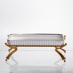 Порцелянове блюдо для сервірування на металевій підставці 37×18×5 (см) блюдо для подачі закусок LB-1566G (LB-1566G)