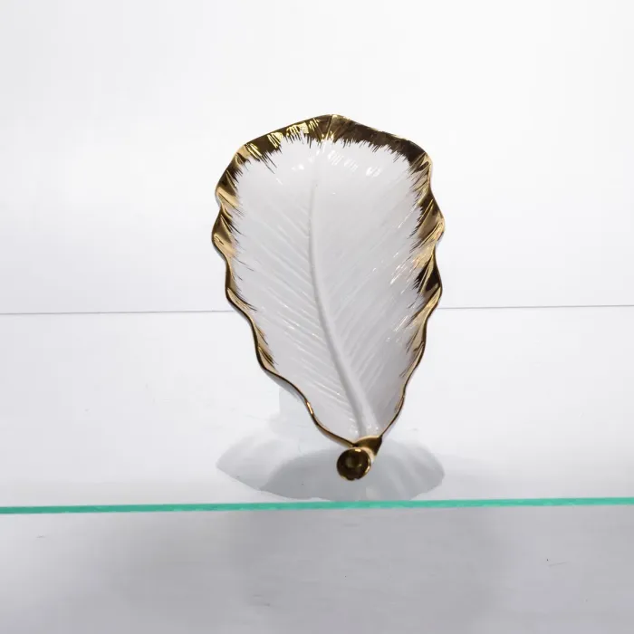 Порцелянове блюдо для сервірування столу 37×13×2.5 (см) блюдо для подавання закусок Білий із золотом CJY-145 (CJY-145) - зображення 1