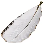 Порцелянове блюдо для сервірування столу 45×16.5×3 (см) блюдо для подавання закусок Білий із золотом CJY-175 (CJY-175)