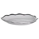 Порцелянове блюдо для сервірування столу у формі листа 31×20×3 (см) Срібло ML6047 (ML6047)