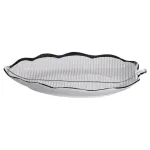 Порцелянове блюдо для сервірування столу у формі листа 31×20×3 (см) Срібло ML6047 (ML6047)