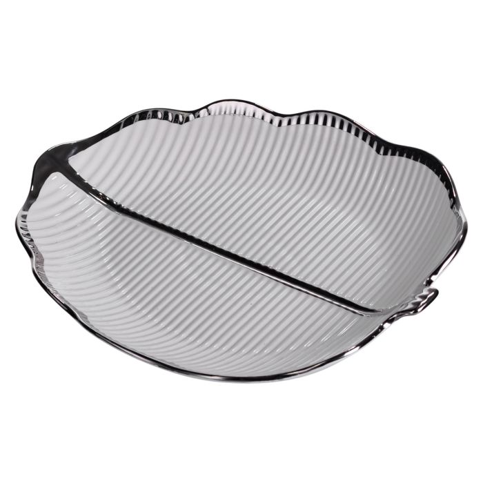 Порцелянове блюдо для сервірування столу у формі листа 31×20×3 (см) Срібло ML6047 (ML6047) - зображення 5