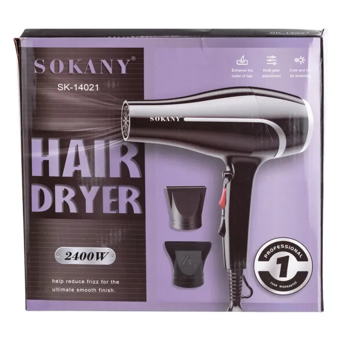 Фен для волосся з концентратором 2400 Вт Sokany SK-14021 (SK-14021) - зображення 7