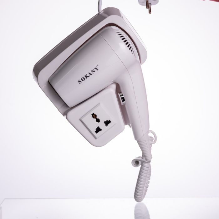 Фен настінний для сушіння волосся побутовий фен для укладання компактний потужний 1200 Вт SK-CF-2217 (SK-CF-2217) - изображение 2