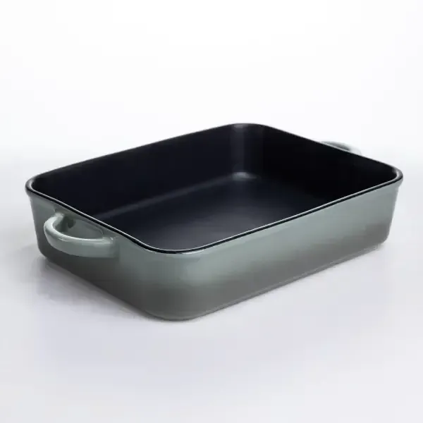 Форма для випікання порцелянова з ручками 29.5х23.5х6.5 см чорний KS-624 (KS-624) - зображення 3