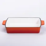 Форма для запікання чавунна 40х23.6х6 см форма для випічки 3 л Помаранчева (HP-1-9O)