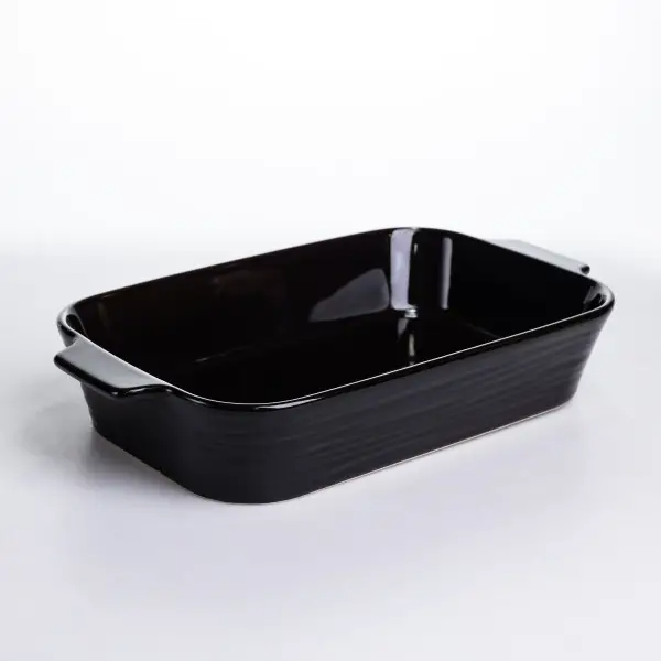 Форма для запікання порцелянова 2.3 л 31х21х6 см чорна для запіканки овочів м'яса S12926 (S12926) - зображення 3