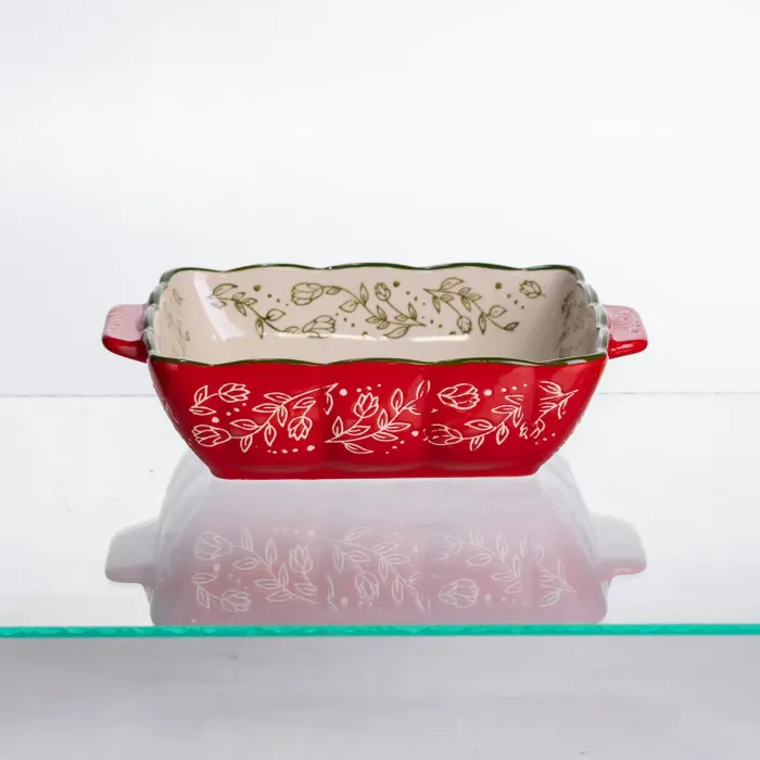 Форма для запікання Vintage 20×16.5×4 (см) квадратна з ручками Червона HM04-13 (HM04-13) - зображення 2