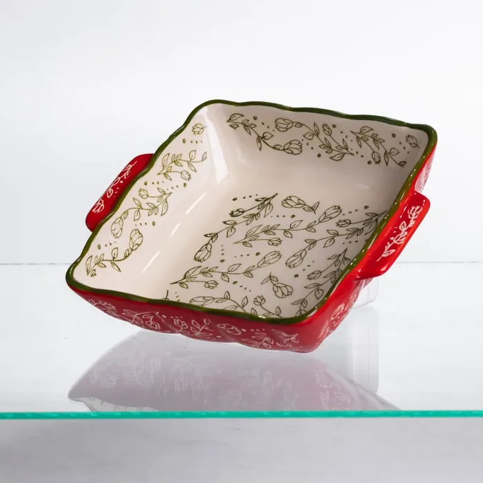 Форма для запікання Vintage 20×16.5×4 (см) квадратна з ручками Червона HM04-13 (HM04-13) - зображення 3