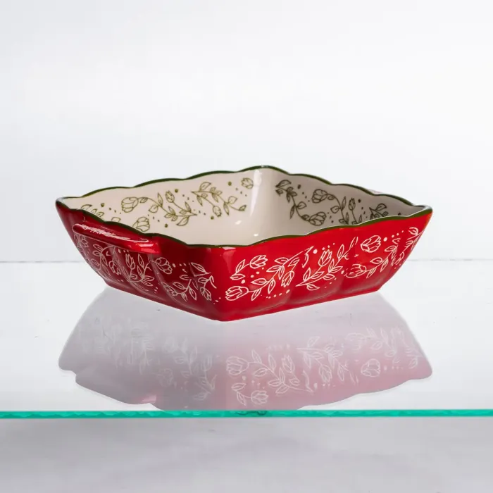 Форма для запікання Vintage 20×16.5×4 (см) квадратна з ручками Червона HM04-13 (HM04-13) - зображення 4