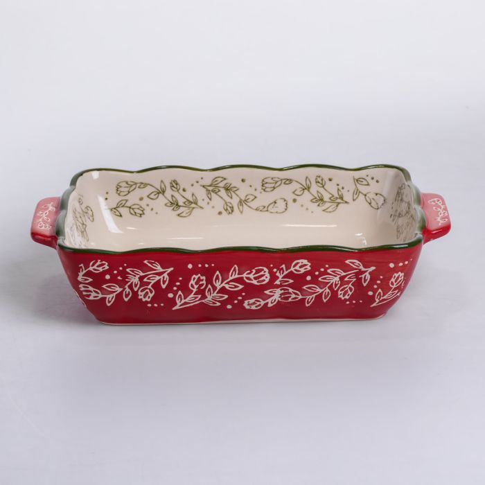 Форма для випікання Vintage 23×14×5 (см) прямокутна форма для випікання в духовці з ручками Червона HM05-09 (HM05-09) - зображення 1