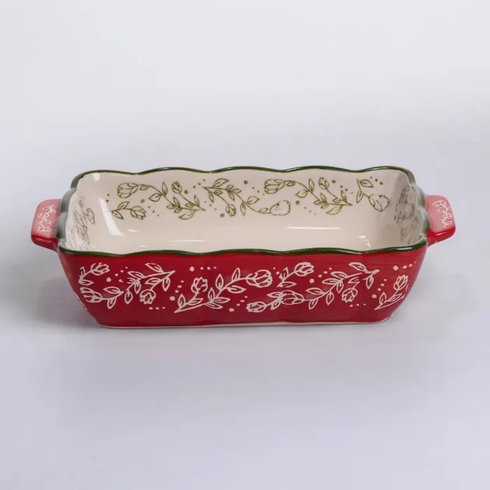 Форма для випікання Vintage 23×14×5 (см) прямокутна форма для випікання в духовці з ручками Червона HM05-09 (HM05-09) - зображення 1