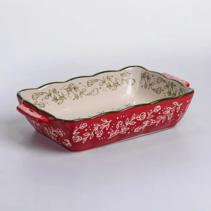 Форма для випікання Vintage 23×14×5 (см) прямокутна форма для випікання в духовці з ручками Червона HM05-09 (HM05-09) - зображення 2