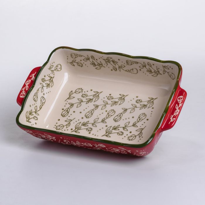 Форма для випікання Vintage 23×14×5 (см) прямокутна форма для випікання в духовці з ручками Червона HM05-09 (HM05-09) - зображення 4
