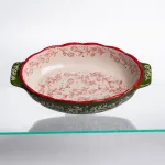 Форма для запікання Vintage 25×15×5 (см) овальна з ручками Зелена HM05-01 (HM05-01)
