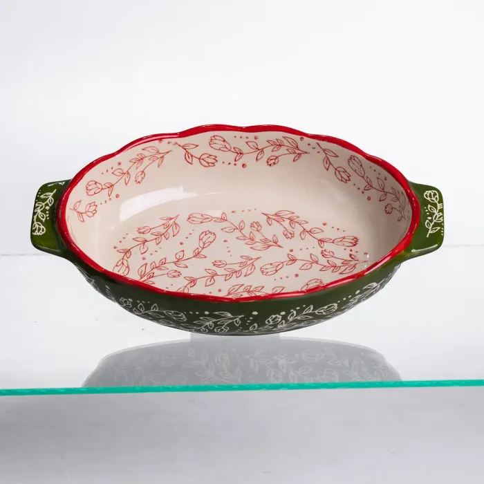 Форма для запікання Vintage 25×15×5 (см) овальна з ручками Зелена HM05-01 (HM05-01) - изображение 1