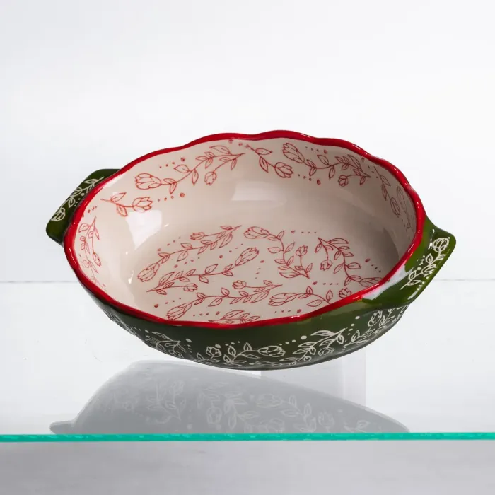 Форма для запікання Vintage 25×15×5 (см) овальна з ручками Зелена HM05-01 (HM05-01) - изображение 3