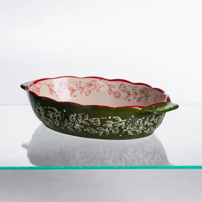 Форма для запікання Vintage 25×15×5 (см) овальна з ручками Зелена HM05-01 (HM05-01) - изображение 4