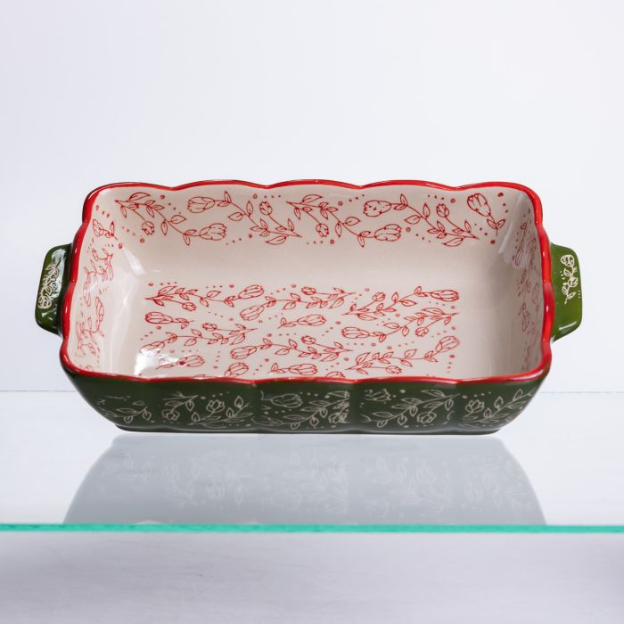 Форма для випікання Vintage 28×17×5 (см) прямокутна форма для випікання в духовці з ручками Зеленая HM05-10 (HM05-10) - зображення 2