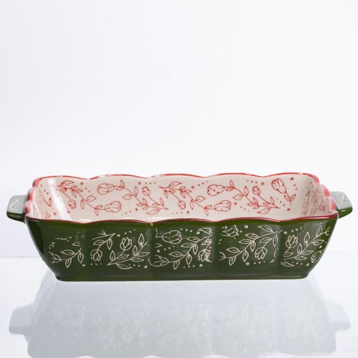 Форма для випікання Vintage 28×17×5 (см) прямокутна форма для випікання в духовці з ручками Зеленая HM05-10 (HM05-10) - зображення 3