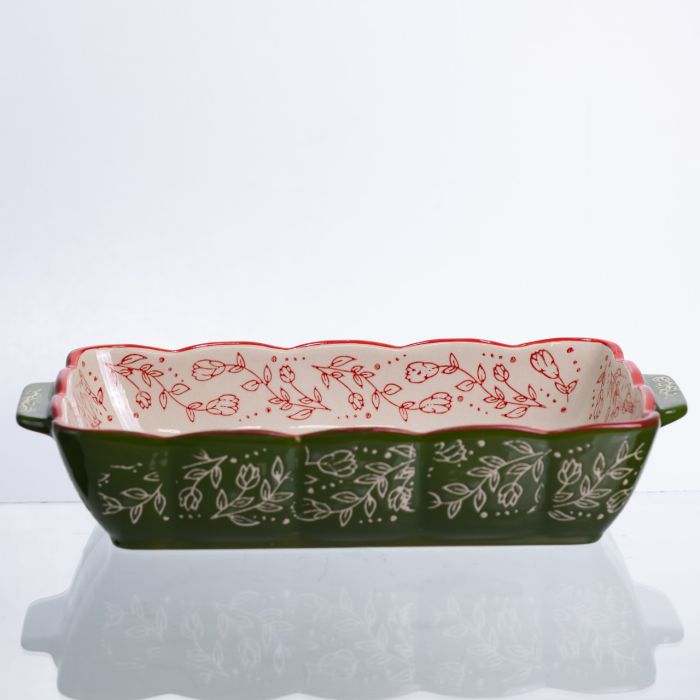 Форма для випікання Vintage 28×17×5 (см) прямокутна форма для випікання в духовці з ручками Зеленая HM05-10 (HM05-10) - зображення 6