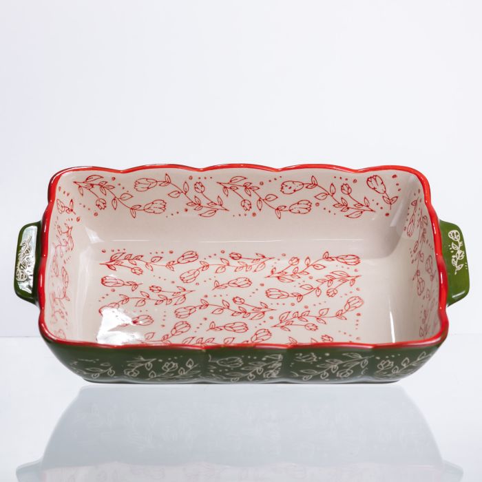 Форма для випікання Vintage 28×17×5 (см) прямокутна форма для випікання в духовці з ручками Зеленая HM05-10 (HM05-10) - зображення 10