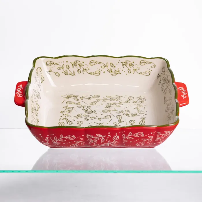 Форма для запікання Vintage 28×24×6 (см) квадратна форма для випікання в духовці з ручками Червона HM04-15 (HM04-15) - зображення 1