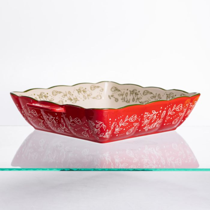 Форма для запікання Vintage 28×24×6 (см) квадратна форма для випікання в духовці з ручками Червона HM04-15 (HM04-15) - зображення 3