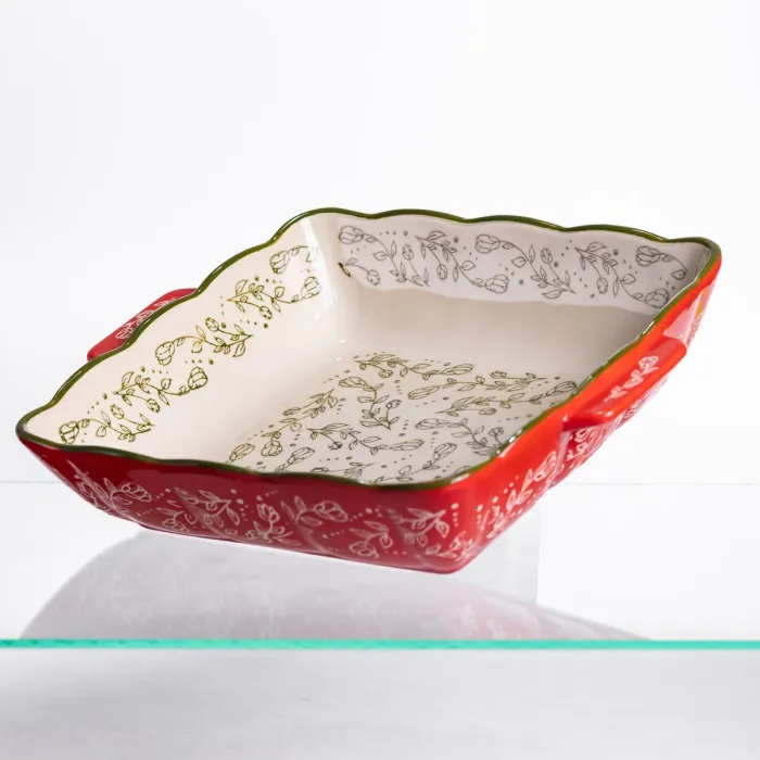 Форма для запікання Vintage 28×24×6 (см) квадратна форма для випікання в духовці з ручками Червона HM04-15 (HM04-15) - зображення 4