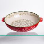 Форма для запікання Vintage Ø30 (см) кругла форма для випікання в духовці з ручками Червона HM04-08 (HM04-08)