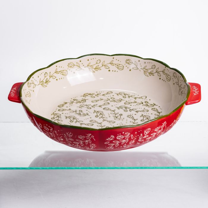 Форма для запікання Vintage Ø30 (см) кругла форма для випікання в духовці з ручками Червона HM04-08 (HM04-08) - зображення 1